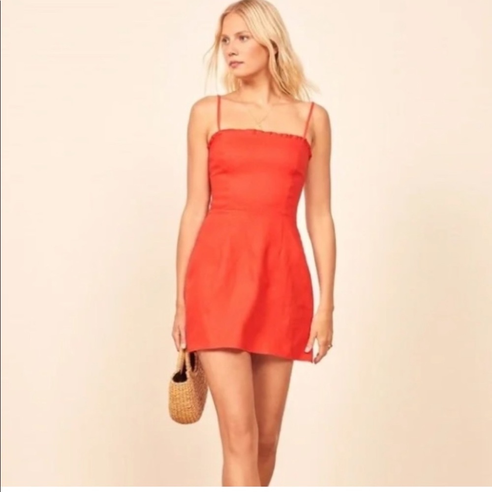 100% Linen Ava Reformation Mini Dress